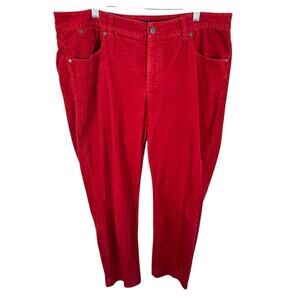 Talbots Woman Red Cotton‎ Heritage Mid Rise Straight Leg Corduroy Pants Size 16W
